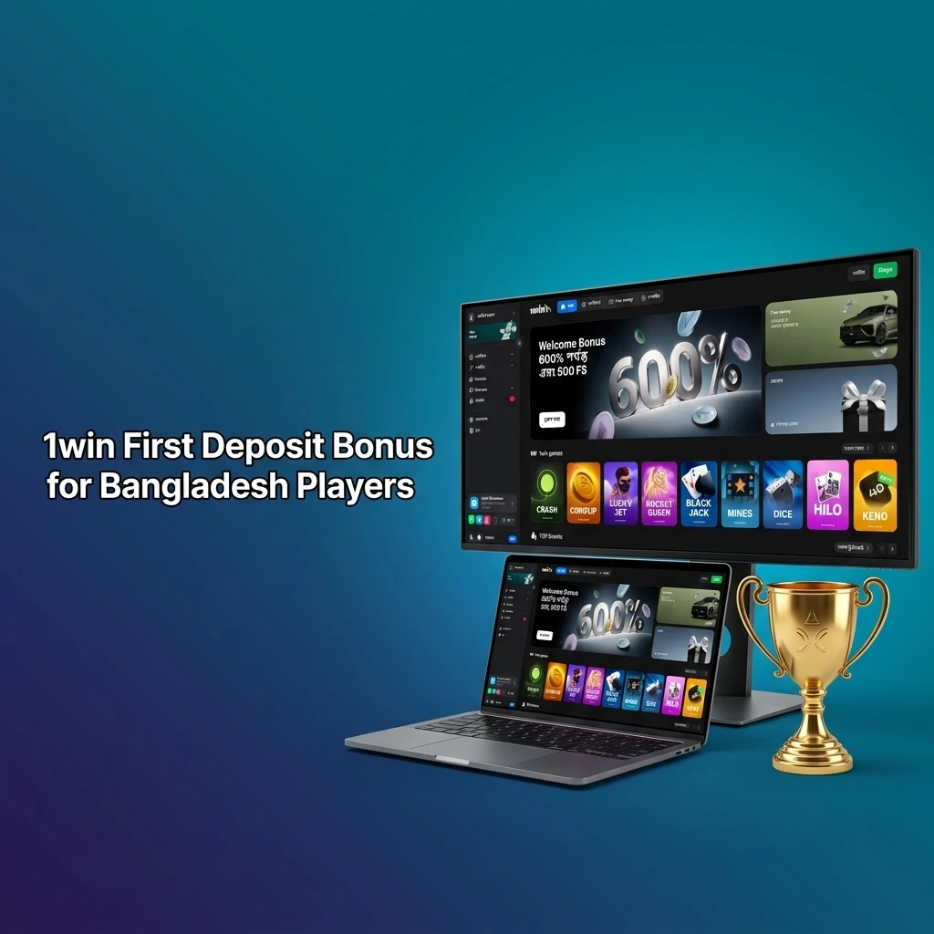 1win first deposit bonus for Bangladesh players offering 100% up to 60,000 BDT or 600% crypto bonus
