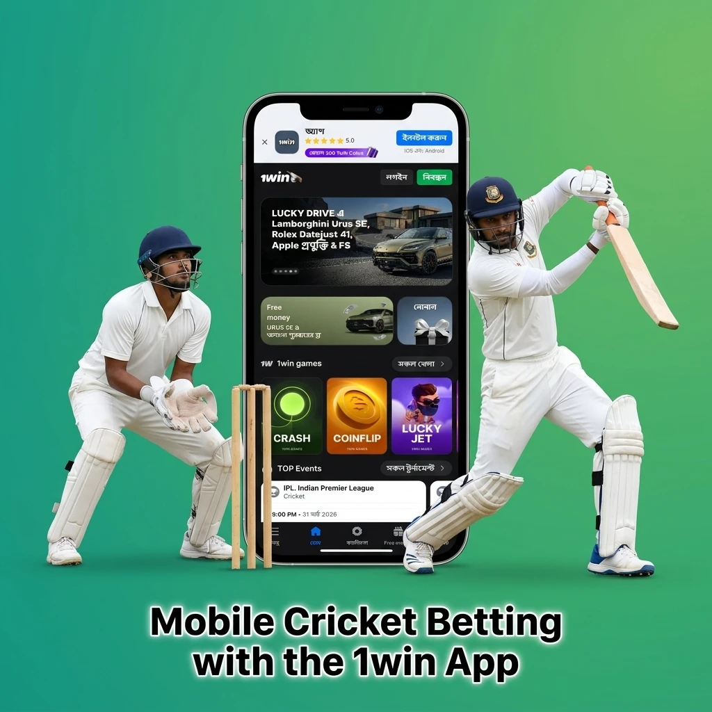 1win mobile app for cricket betting in Bangladesh on Android and iOS with live and pre-match markets