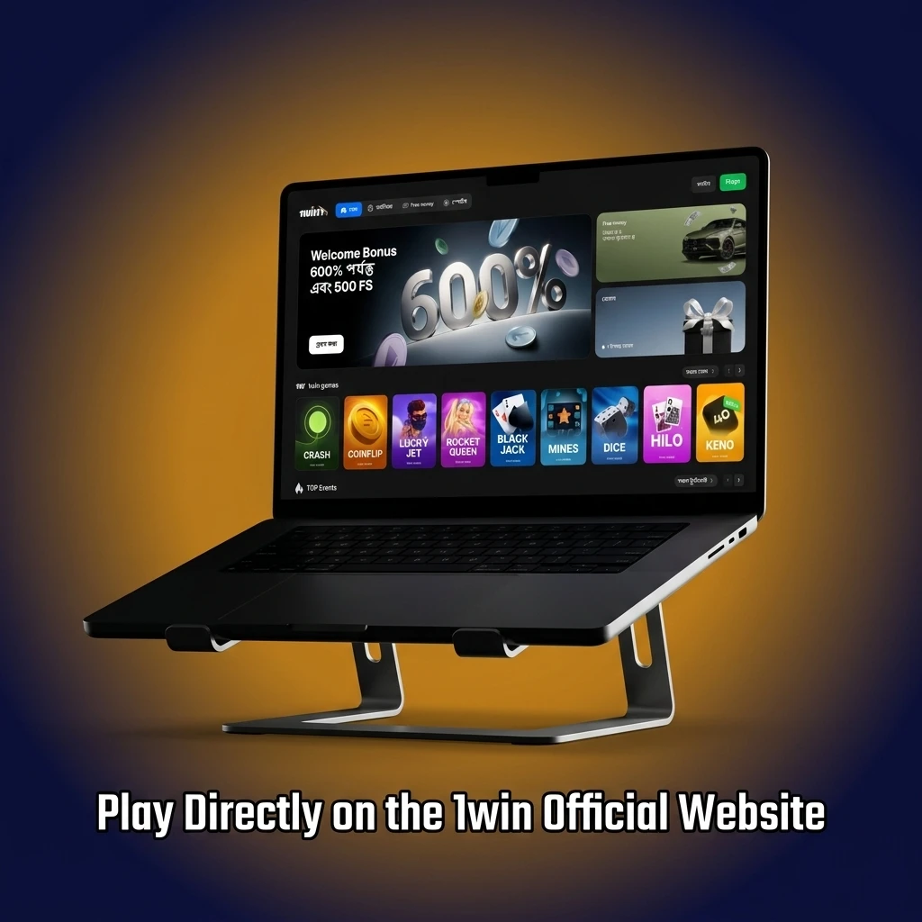 1win official website homepage displayed in a web browser showing sports betting, casino, and instant games options